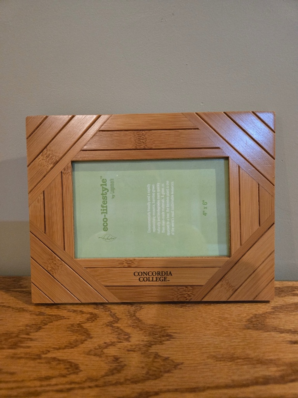 NIB Concordia College Bamboo 4x6 Picture Frame